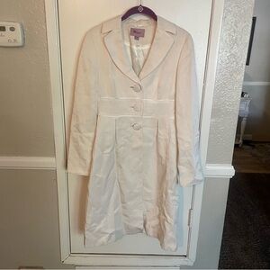 Monsoon white button down lined jacket size 4